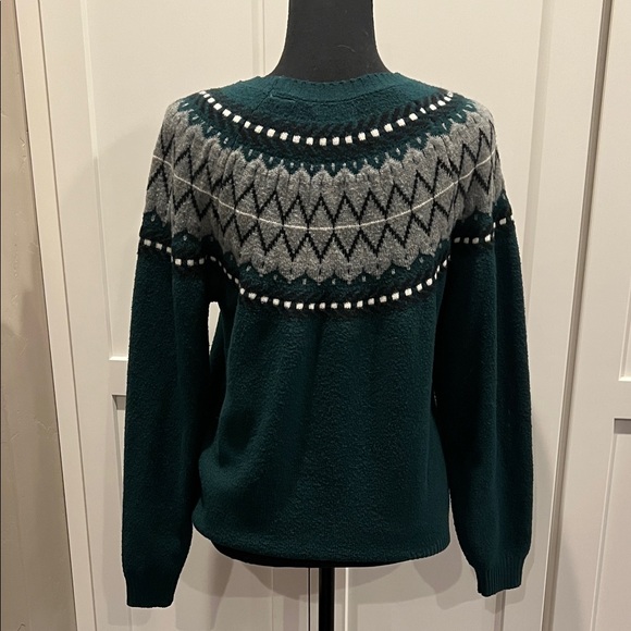 WEATHERPROOF Green Fair Isle Sweater Size XS - Picture 5 of 7